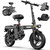 Foldable electric bicycle for adults, equipped with 14-inch tires, featuring 8 shock absorbers, a 500W motor power, a 48V 15Ah c