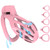 Pink Adjustable Male Chastity Device with Birdcage Cage 5 Ring Sizes Secure Long-Term Chastity Harness for BDSM Training And Cou
