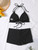 Women's Bikini Swimsuit European Style High Waist Bottom Separate Style Fashionable Poolwear for Ladies