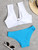 Summer Bikini Set Women Swimsuit White Tank Top Low Rise Blue Panties Trajes De Baño Beach Swimming Bathing Suit Sexy Swimwear