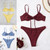 Bikini swimsuit 2025 bikini solid color swimsuit European and American sexy split swimsuit