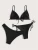 Black Bikini Extreme Swimsuit Triangle Sexy String Swimwear 3Piece Bikinis Set Women Bathing Suit Beach Tangas Biquinis Feminino