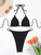 2026 New Black Bikini Two-piece Halter Neck Strappy Swimwear Sexy Triangle Women's Swimsuit Summer Swimming Beach Wear
