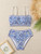 Sexy High Waist Bikini 2024 Floral Bandeau Swimsuit Female Swimwear Women Thong Bikinis Set Bather Beachwear Bathing Suit Pool