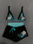 Summer Beach Ins Fashion Hot Sexy Ladies Split Two Piece Bikini Beautiful Vintage Contrast Flower Print Suspender Bra Shorts Set
