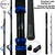 1pc Black Blue Fiberglass Surf Casting Fishing Rod, 2-Piece Travel Design, Metal Roller Guides, EVA Handle, Sea & Boat Fishing