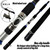 1pc 3-Section Boat Fishing Rod, Hard Carbon Jigging Rod, Aluminum Reel Seat,45° Reinforced Carbon Wrap,Stainless Guides,EVA Grip