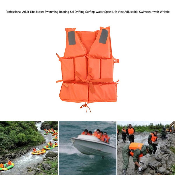 Fishing Life Jacket Swimming Safety Life Vest with Whistle Polyester Survival Suit Buoyancy Jacket for Kayaking Skiing Driving