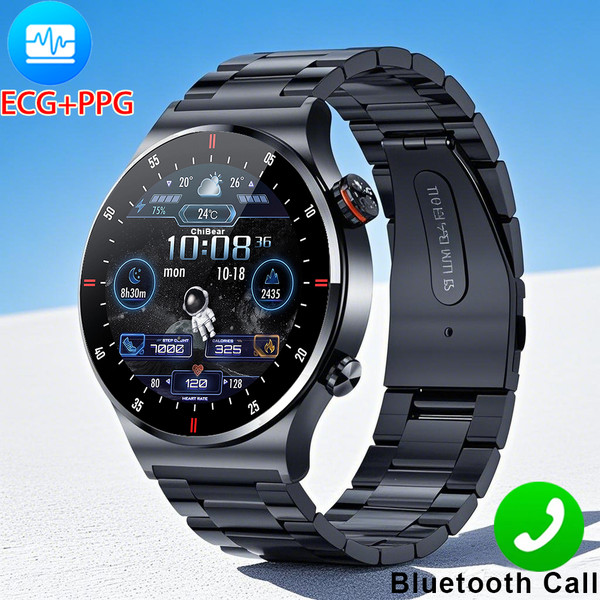 GPS ECG+PPG Bluetooth Call Smart Watch Men 2025 Sports Bracelet NFC Waterproof Custom Watch Face Men SmartWatch For IOS Android