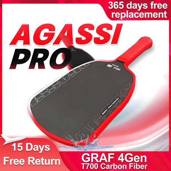 Agassi pro IV 16mm Pickleball Paddle 2026 New GEN 4 TFP Foam Core T700 Carbon Fiber Rackets for Increased Spin And Control