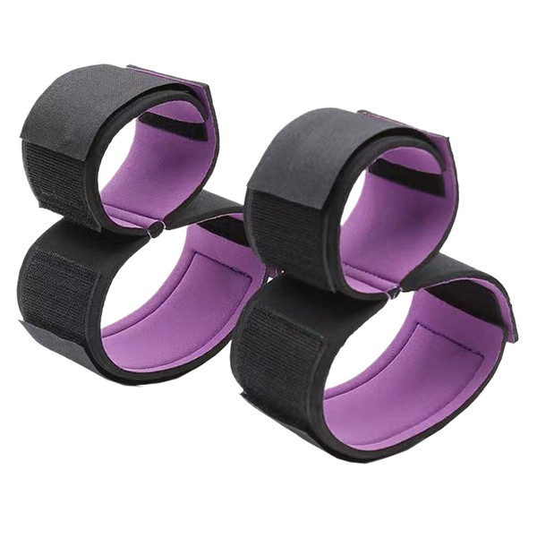 Bondage Kit for Couples - Adjustable Nylon Cuffs & Silk Bondage Ribbons | Under Bed Restraint System with Thigh Restraints