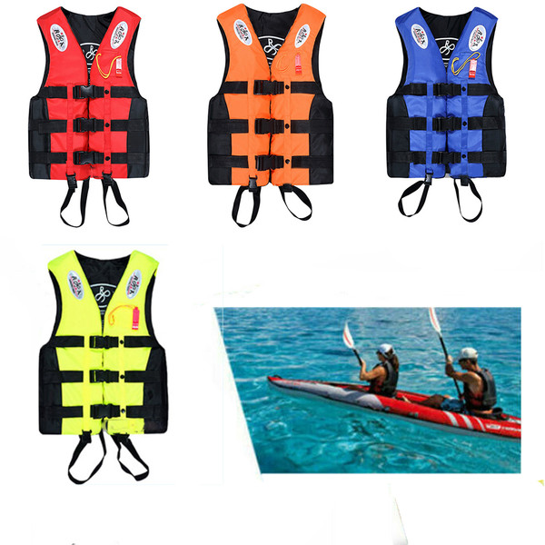 2024 S -XXXL Swimming Boating Life Jacket Skiing Vest Survival Suit Outdoor Polyester Life Jacket for Adult Children Whistle