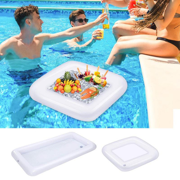 Portable Swimming Air Pool Float Inflatable Beer Table Ice Bucket Serving Salad Bar Tray Food Water Sports Dropshipping Funny