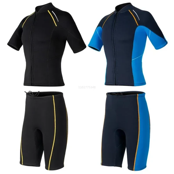 1.5MM Wetsuits for Mens Womens Front Zip Diving Suits Neoprene Short Sleeve Wet Suit for Surfing Diving Swimming Snorkeling