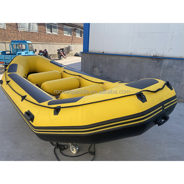 High Quality Portable Thickened and Wear-resistant PVC Material 8 Persons 4.3m Inflatable White Water Rafting Boat with Paddles