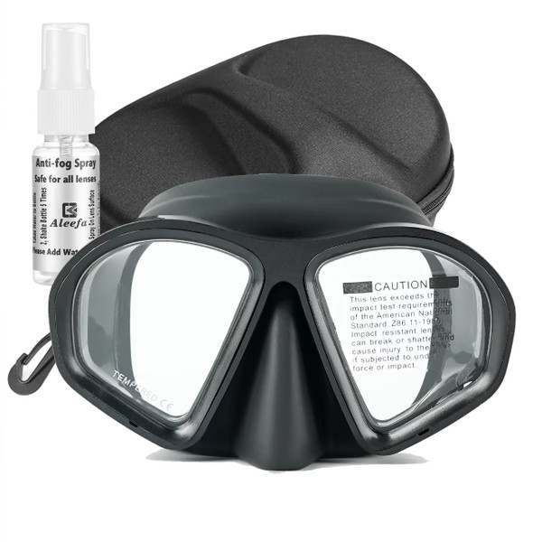 Aluma Pro Dive Mask with Anti-Fog Spray,Low Volume Tempered Glass Lens for Scuba, Snorkeling & Freediving, Adults  Gear