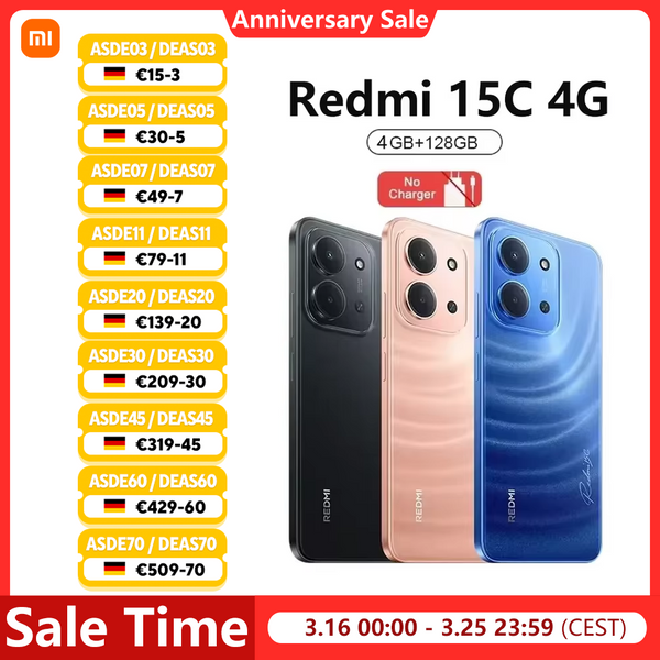 Redmi 15C 4G Smartphone MediaTek Helio G81-Ultra NFC 6.9" 120HZ Display 50MP AI Dual Camera  6000mAh Battery 33W Fast Charging