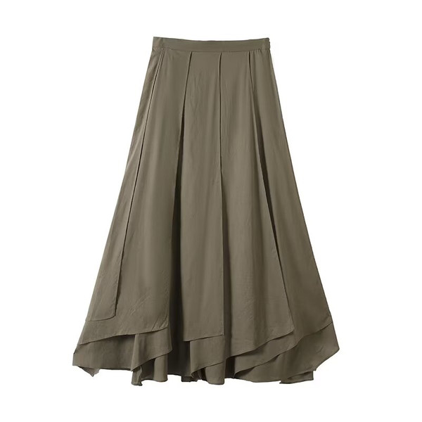 KAR&OT ZA Women's Clothing 2025 Summer New Style Drape Irregular Skirt Half-length Skirt 5226588
