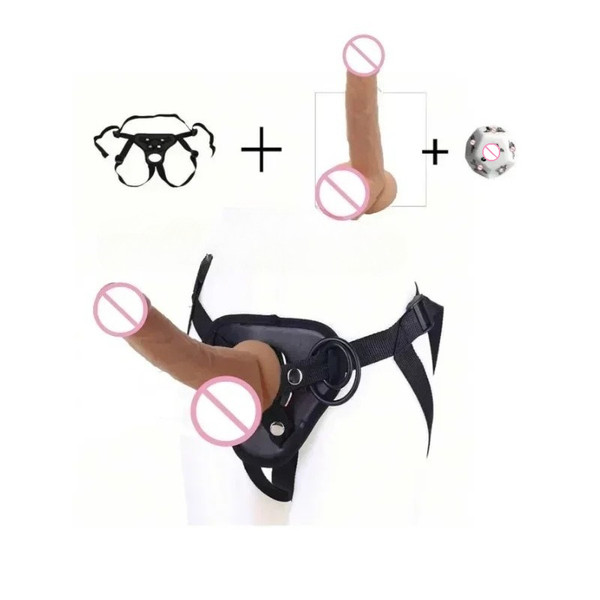 Wear Strap on Realistic Dildo for woman lesbian Sexual games Sex Toys Product Adult  Penis Exerciser Female Vagina Massage Gode