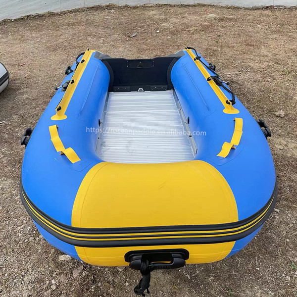 CE Approved Lightweight PVC Material Rubber Inflatable Boat 320 with Electric Motor with Aluminium Floor