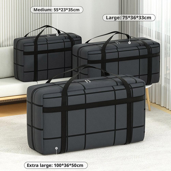 Large Capacity Foldable Non-woven Fabrics Storage Bag  Dustproof Moisture-proof with Zipper Portable Mobile  Luggage Travel Bag