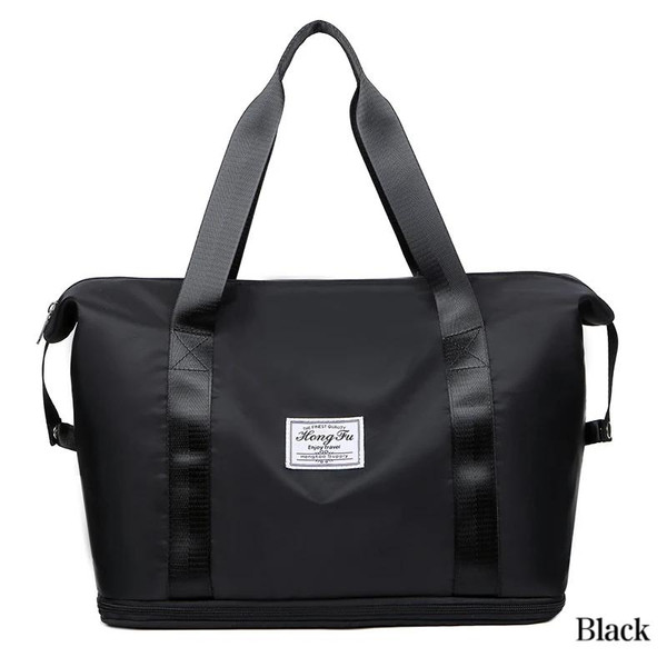 Expandable large-capacity storage luggage bag, water-resistant sports and fitness handbag, casual travel luggage bag