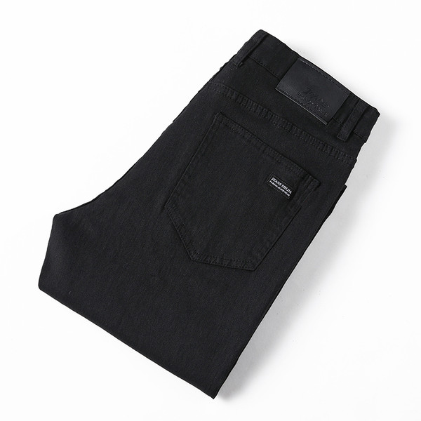 Classic Black Work Denim Trousers Male Brand Clothing Size 28-38 Business Men's Jeans Casual Straight Stretch Fashion Mens Pants