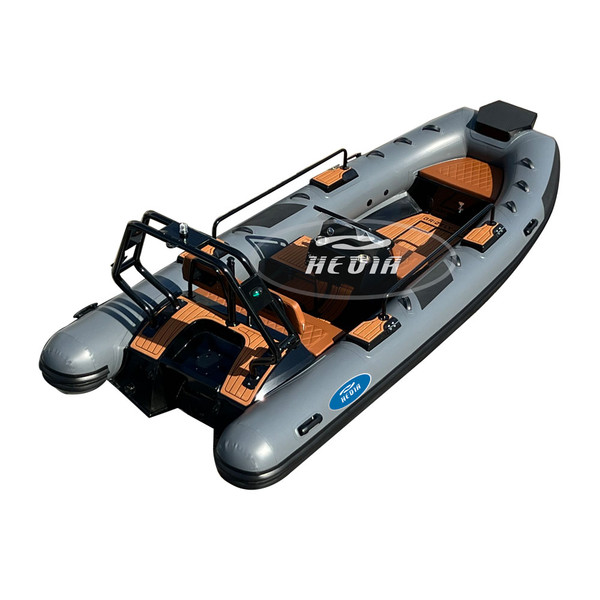 CE Sport Fishing Inflatable 4.2m 14ft Rigid Deep V Aluminum Center Console 420  Family Fishing Rib Rowing Boat With Motor