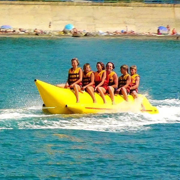 XZ OEM ODM Inflatable Banana Boat for Water Games Ride-ons Outdoor Table