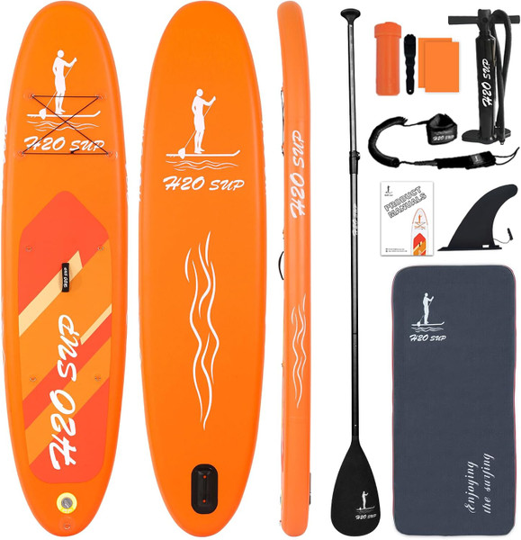 H2O 10'6'' Inflatable Stand up Paddle Board (SUP) with CE Certification 150kg Max Weight & Full Accessories