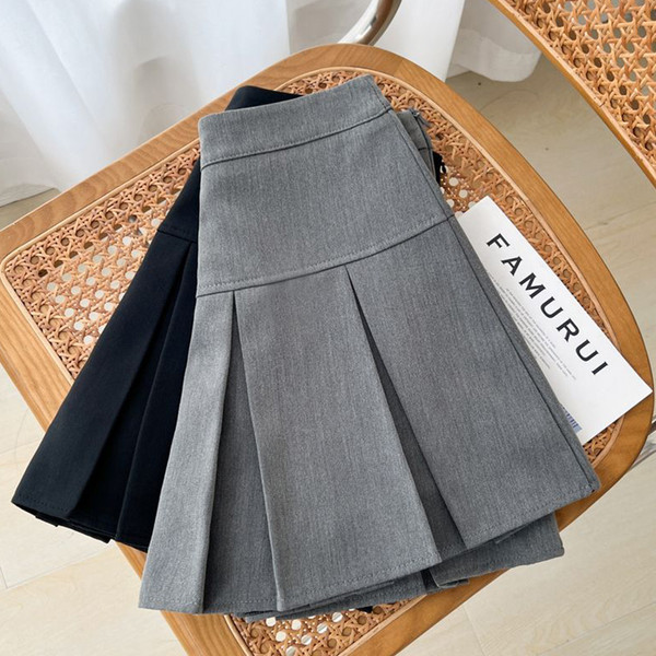 MEXZT JK Preppy Black Mini Skirt Women Y2K Streetwear High Waist Pleated Skirts Summer Korean Fashion All Match A Line Skirt New