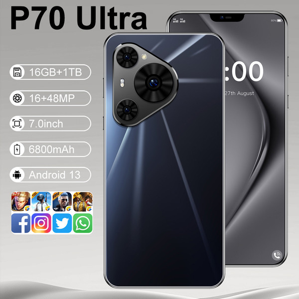 New 2025 HOT P70 Ultra 7.0inch HD Facial Recognition Function Global Edition Original Smart Dual Card 6800Mah Battery