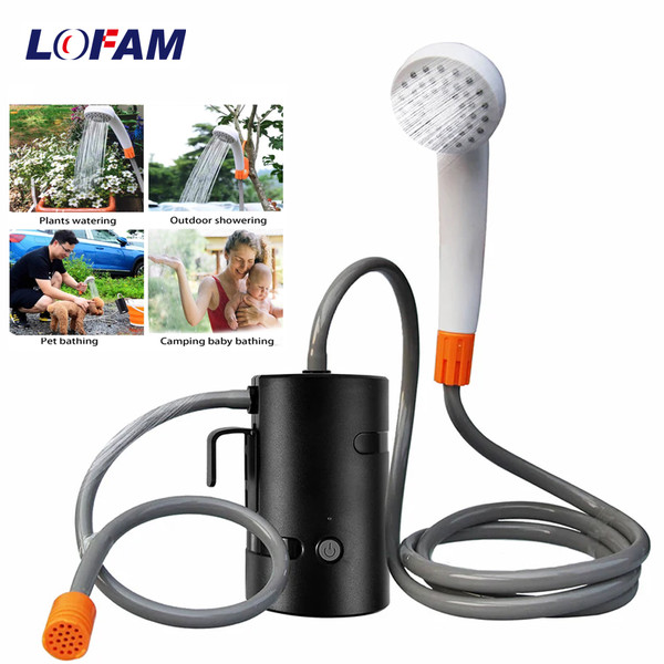 Portable Hiking Camping Shower Rechargeable Outdoor Electric Shower Pump For Watering Flowers Beach Travel Car Pet Washing