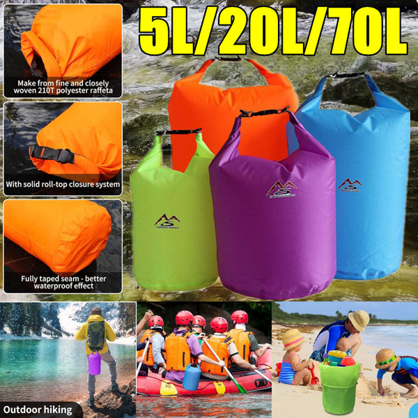 5L/20L/70L Waterproof Large Capacity Bag Dry Bag For Camping At Deriva Hiking Swimming Rafting Kayak River Trekking Bags Packs