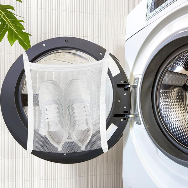Dry Mesh Bags for Dryer Laundry Bags Reusable Wash Bag with Zipper Strap for Most Shoe Sneaker Home Organization and Storage 1PC