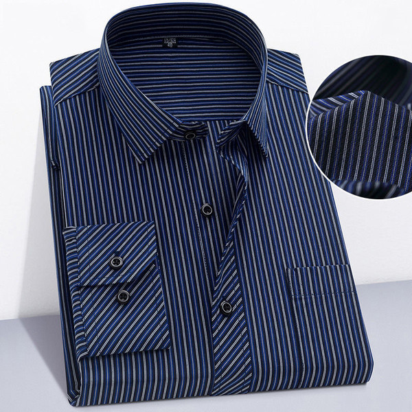 Men's Classic Plaid Striped Long Sleeve Shirt Plus Large Size 9XL 8XL 7XL Oversized Casual Business for Social Dress RIYBEOE