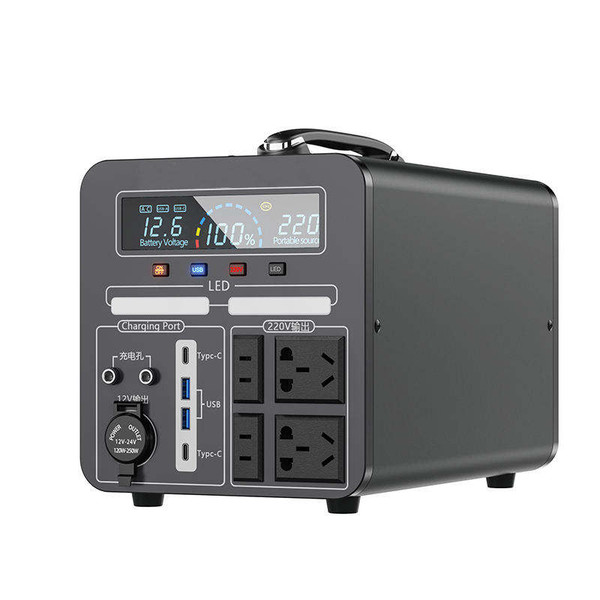 LiFePO4 High Capacity Solar Generator Station with MPPT Controller Flashlight for Home Use 1000W 700Wh 110V/220V Pure Sine Wave