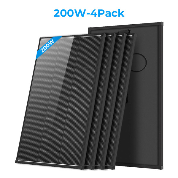 Off-Grid 200W 12V Solar Panel 18BB N-Type A+ Grade PV Module 25% Cell Efficiency IP68 Junction Box for Boat RV Camper Rooftop Household