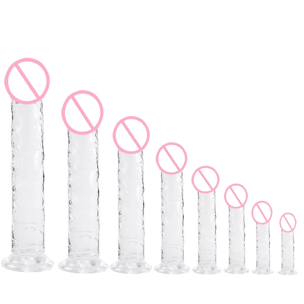 Super Cheap 7 Sizes 5 Colors Realistic Soft Jelly Dildo Suction Cup Adult Sex Toy for Women and Men Vaginal and Anal Masturbator