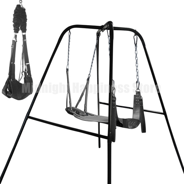 Sex Swing Freestanding Steel Frame with Adjustable Sex Sling Bdsm Bondage Furniture Widened Comfortable Seat Thigh Restraint Toy