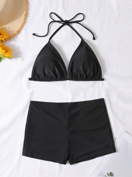 Women's Bikini Swimsuit European Style High Waist Bottom Separate Style Fashionable Poolwear for Ladies