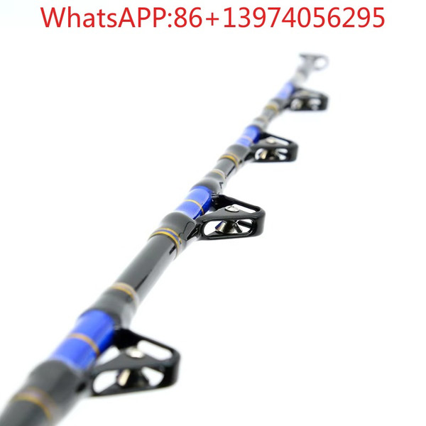 Saltwater Tow Fishing Rod Offshore Heavy Duty Large Gaming Boat Fishing Rod 30-130 lb rod with all roller guides(1pcs)
