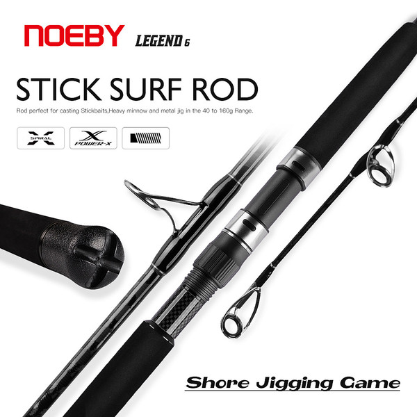 NOEBY Shore Jigging Sea Fishing Rod 2.6m 2.75m 3.05m Saltwater Surfcasting Rods Lure Weight 40-160g H XH Sea Fishing Rods