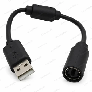 USB Breakaway Cable for Xbox 360 Wired Controller - PC Adapter Dongle Lead, 25cm, Black – Product photo 2