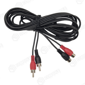 RCA Extension Cable 3m - 2 RCA Plugs to 2 RCA Sockets, Shielded Stereo Audio Lead