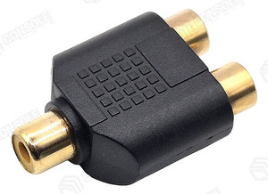 RCA Y Splitter Adaptor 1 Female to 2 Female gold plated