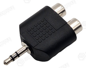 3.5mm Stereo Plug to 2 x RCA Sockets Adaptor | Aux to Phono Y Splitter