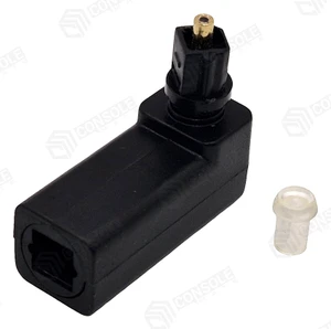 Toslink Right Angle Adaptor 90 Degree | Optical Plug to Socket, 360 Swivel