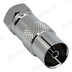 F Type Male Plug to PAL Female Socket Adaptor | F Coax to TV Aerial