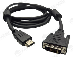 HDMI to DVI-D Cable 2m with Ferrite Cores - 24+1 Pin Monitor Lead